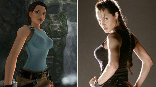 Lara Croft, en una de sus primeras entregas; Angelina Jolie, caracterizada