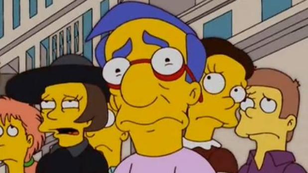 El popular personaje de «Los Simpson» Milhouse llora en una de las imágenes utilizadas para ilustrar el evento