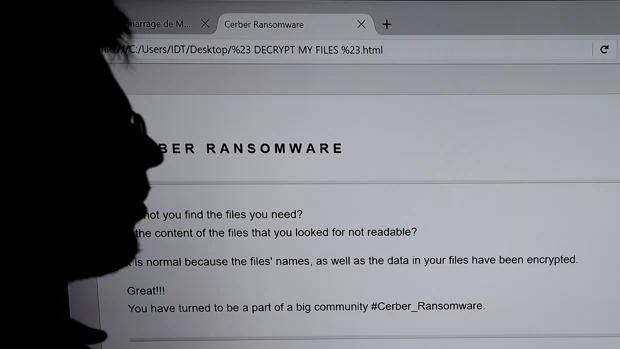 Imagen de un ataque «ransomware»