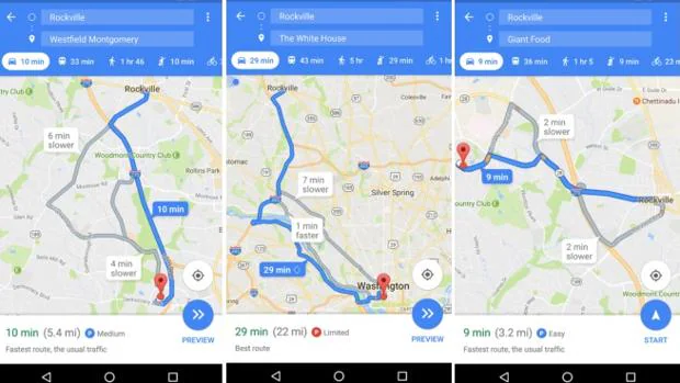 Captura de las mejoras del servicio Google Maps
