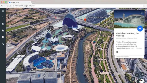 Detalle del nuevo diseño de Google Earth