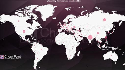 Mapa de infecciones de WannaCry en el mundo de Check Point