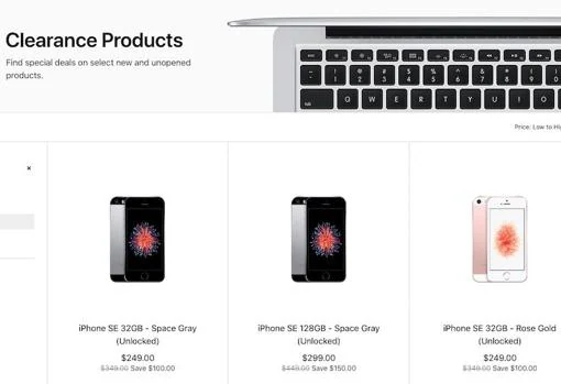 Página web de Apple cuando s epuso a la venta el iPhone SE