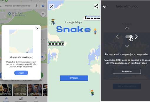 Cómo jugar al mítico juego de la serpiente en Google Maps