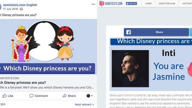 A partir de ahora dejarás de ver en Facebook los típicos test de personalidad de «qué princesa Disney eres»