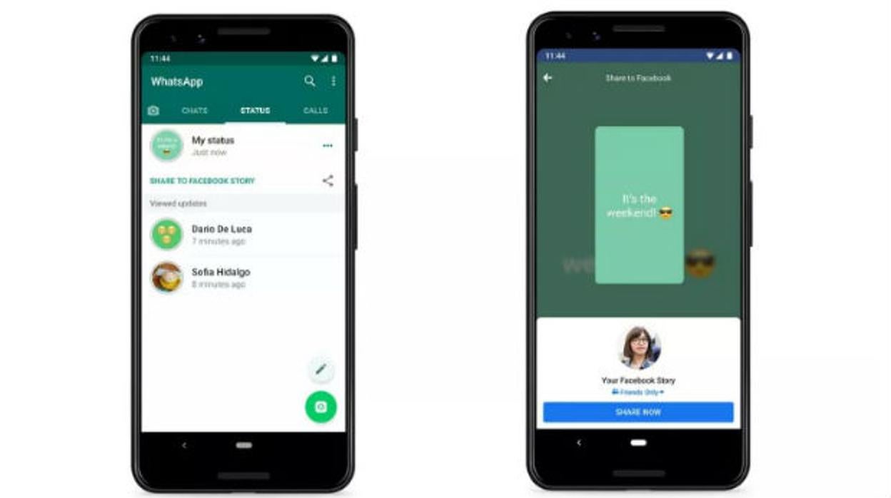 WhatsApp pone a prueba su función para compartir sus estados como historias de Facebook