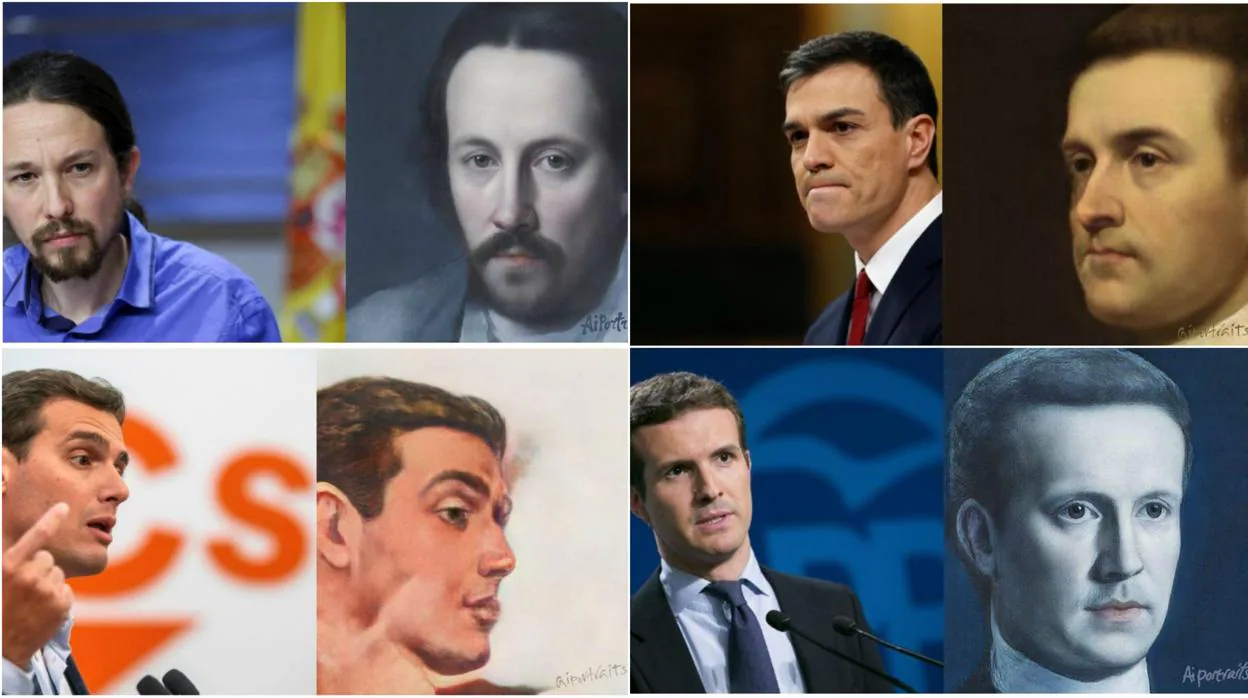 Montaje elaborado a partir de los retratos de los principales líderes políticos