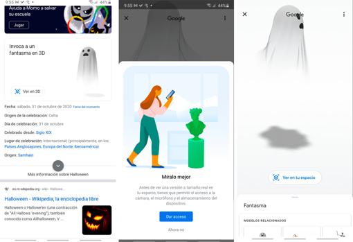Cómo ver el fantasma 3D de Halloween en Google y otros esqueletos en realidad aumentada