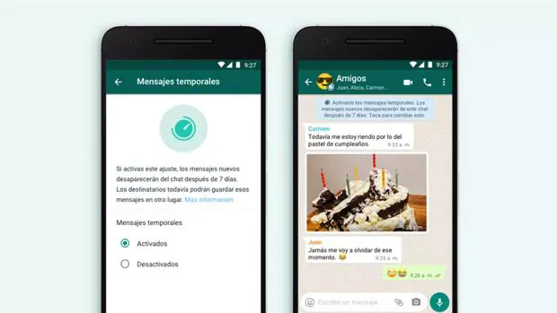 Cómo activar los mensajes temporales de WhatsApp que se autodestruyen