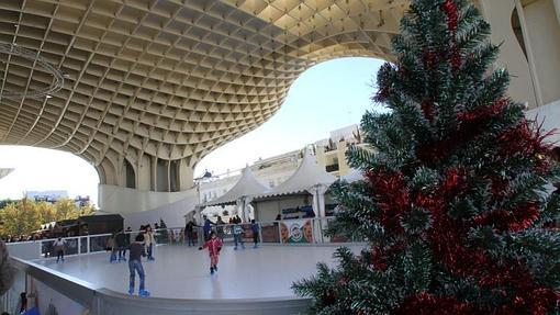 Pista de patinaje navideña en Las Setas