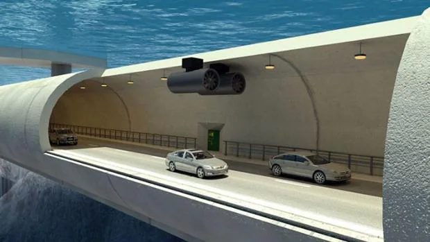 Los túneles estarían suspendidos a 30 metros bajo el agua