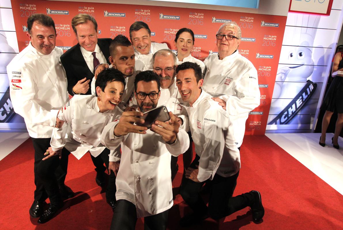 Cocineros españoles en la gala de la Guía Michelin de noviembre de 2015