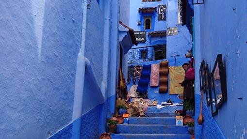 Callejuela azul en Chefchaouen