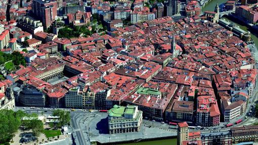 Vista aérea del Casco Viejo de Bilbao