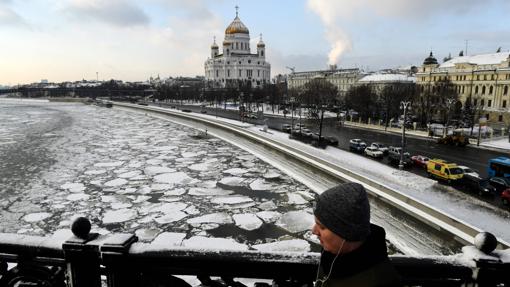 El río Moskva helado, el 16 de enero de 2017