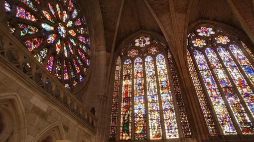 Algunas de las vidrieras de la catedral de León