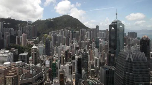 Vista del distrito financiero de Hong Kong
