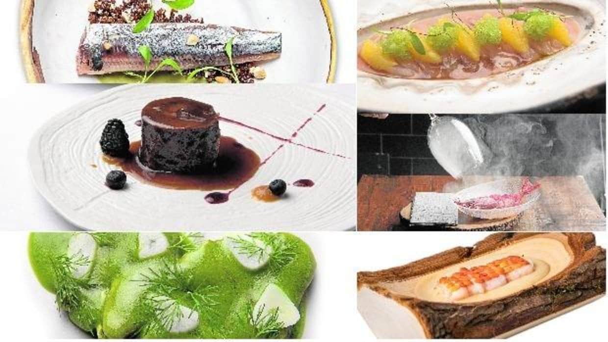 Platos de los seis finalistas del premio Cocinero Revelación de Reale Seguros Madrid Fusión 2018