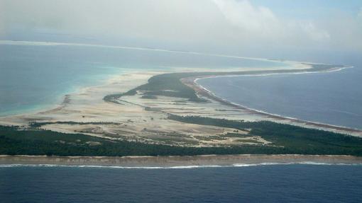 El atolón Butaritari de las islas Kiribati.