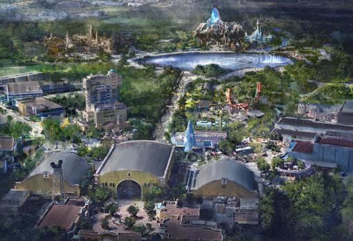 Concepto artístico de Disneyland París difundido para anunciar la ampliación del parque
