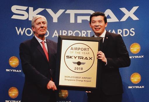 Entrega del premio Skytrax al Singapur Changi Airport