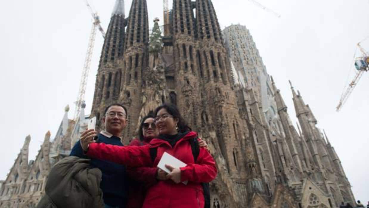Un selfie con la Sagrada Familia como telón de fondo