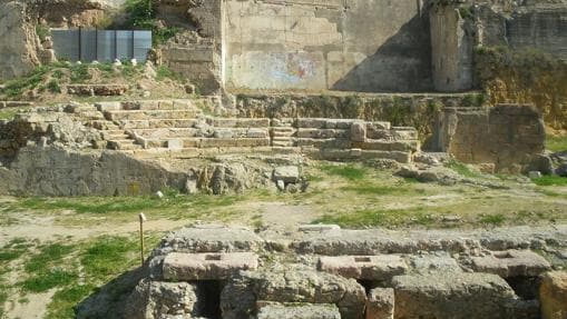 Vista de las gradas del teatro romano de Tarragona