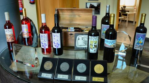 Algunos vinos de Bodegas Hiriart y sus premios