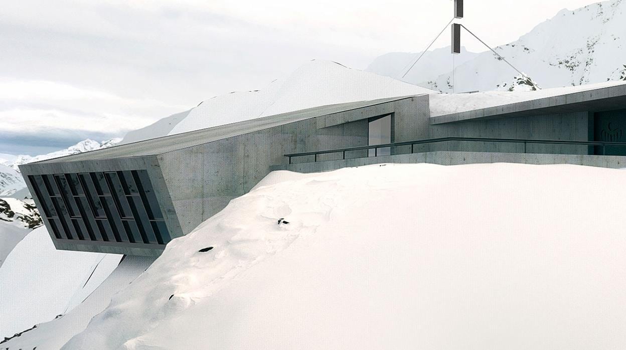 Exterior de la instalación construida por Obermoser Architects, en los Alpes austriacos