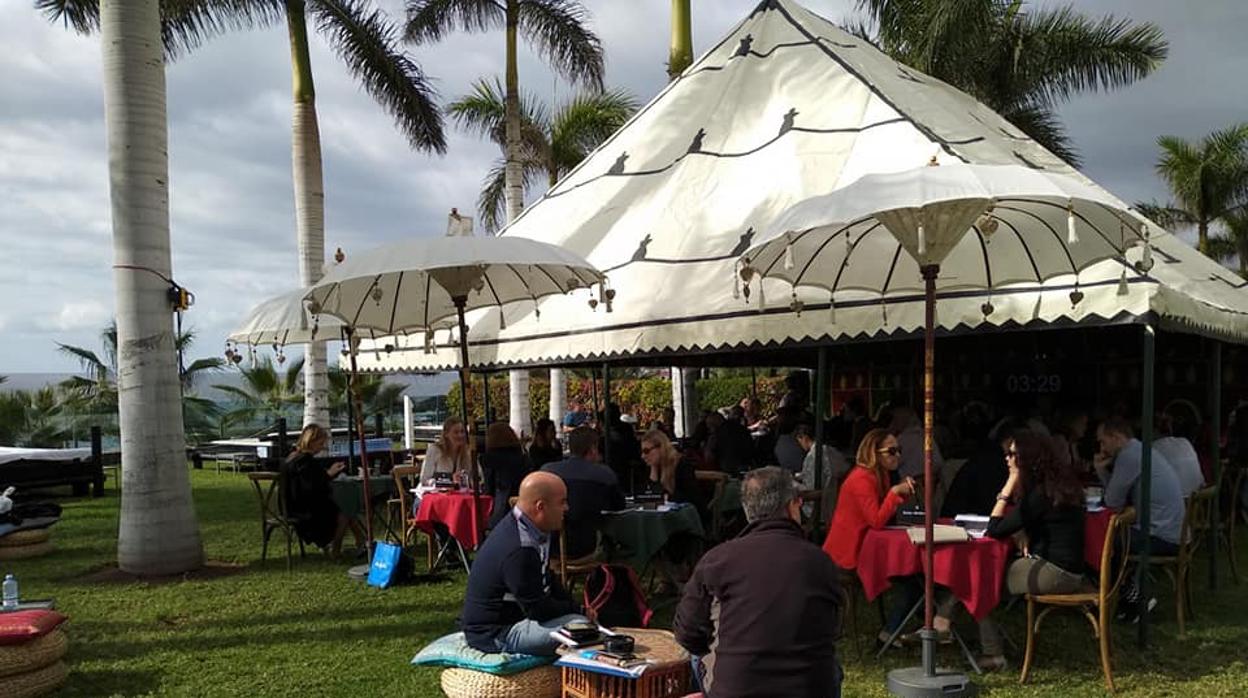 Jornada de trabajo en un jardín en Tenerife, con una temperatura de alrededor de 20 grados en pleno invierno