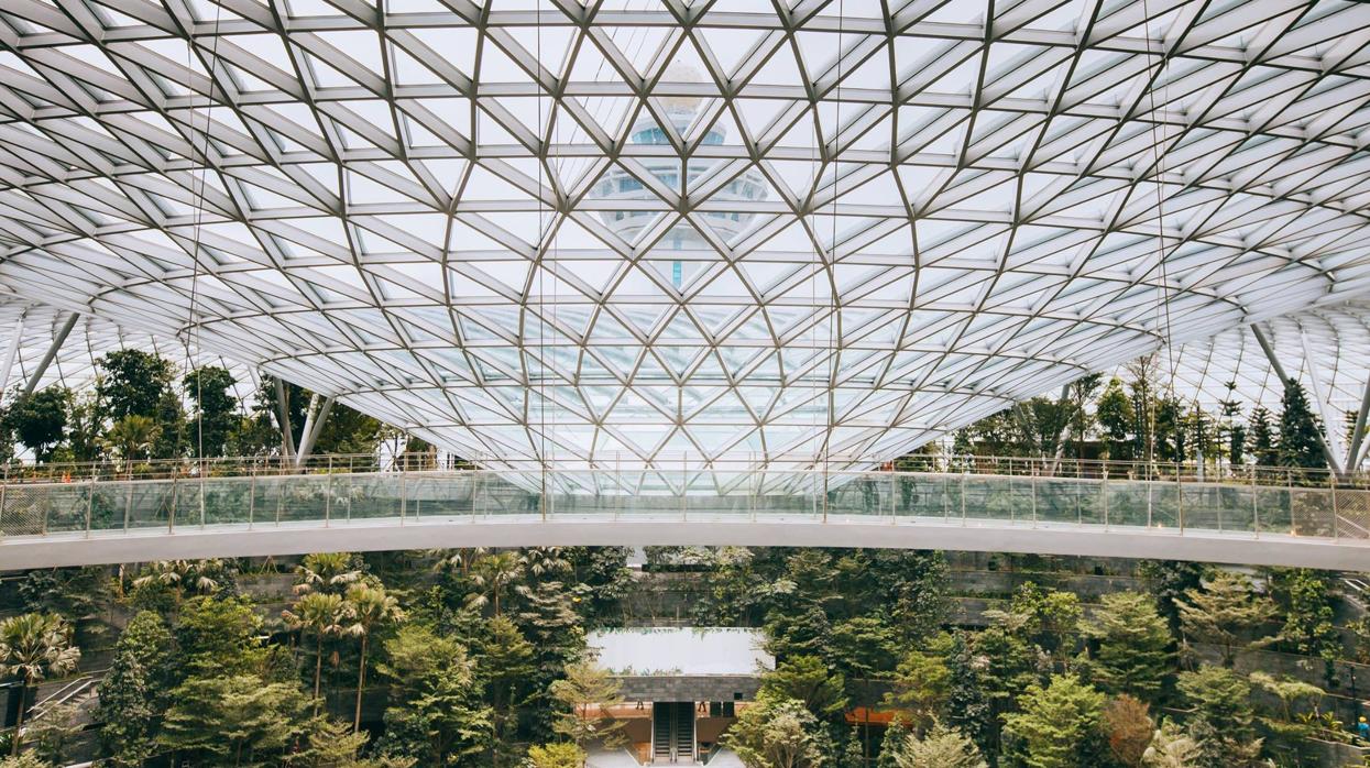 La zona Jewel Changi Airport, que se inaugurará en abril, tiene aproximadamente 137,000 m² de tamaño, con una gama de instalaciones que incluyen servicios de aeropuerto, jardines interiores y atracciones de ocio que están rodeadas de más de 280 tiendas y restaurantes