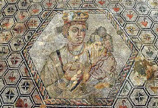 Mosaico de la villa romana de Los Quintanares, en Rioseco de Soria