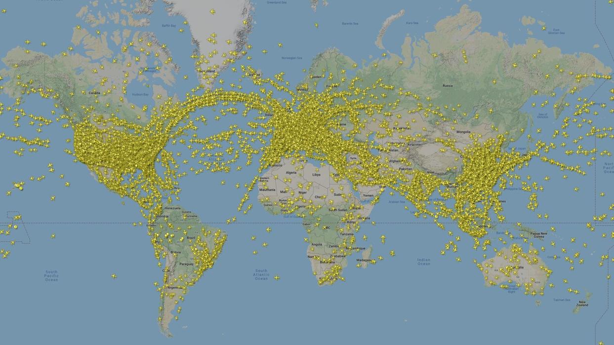 Vuelos rastreados por Flightradar24 el pasado 24 de julio