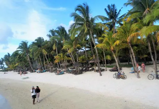Playa de Trou-aux-Biches, en la costa norte de Mauricio