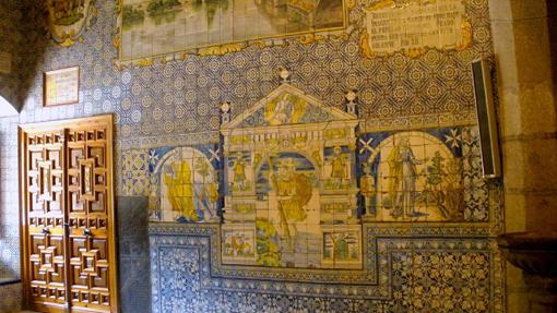 Una muestra de los azulejos de la Basílica de Nuestra Señora del Prado, Talavera de la Reina (Toledo)