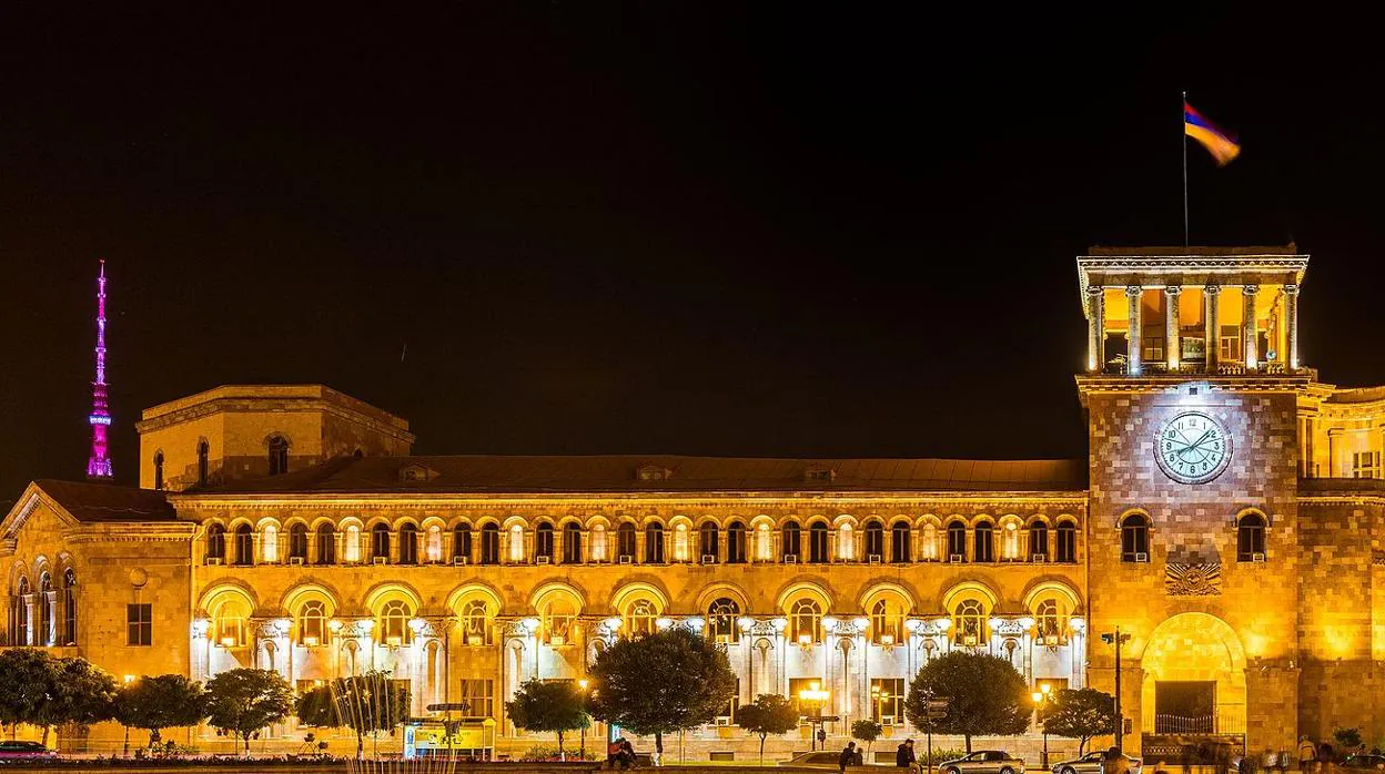 Plaza de la República, en Ereván, Armenia