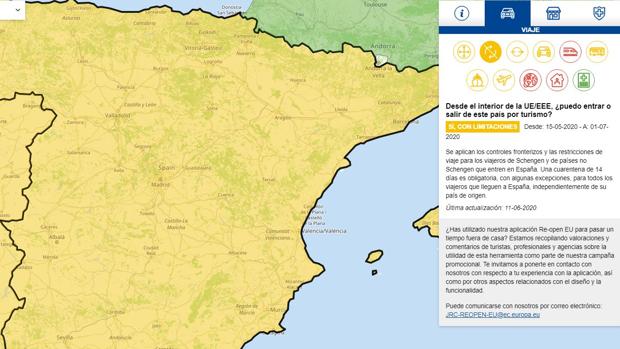 «Re-open EU», una web para saber al minuto a dónde puedes viajar dentro de la Unión Europea