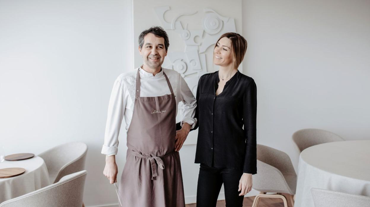 Javier Olleros y Amaranta Rodríguez, su mujer, que se encarga de la sala de Culler de Pau