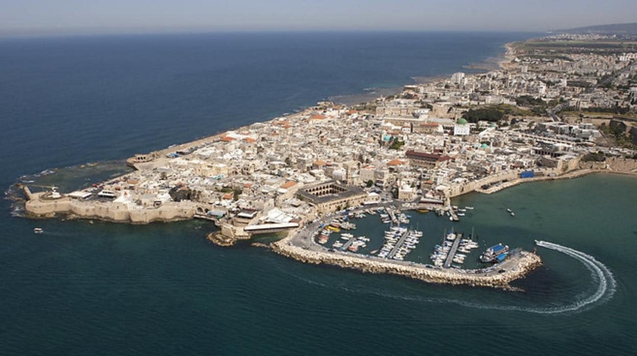 Vista aérea de la ciudad vieja de Acre, al norte de Israel