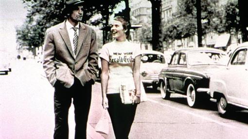 Jean Paul Belmondo y Jean Seberg en «Al Final de la Escapada»