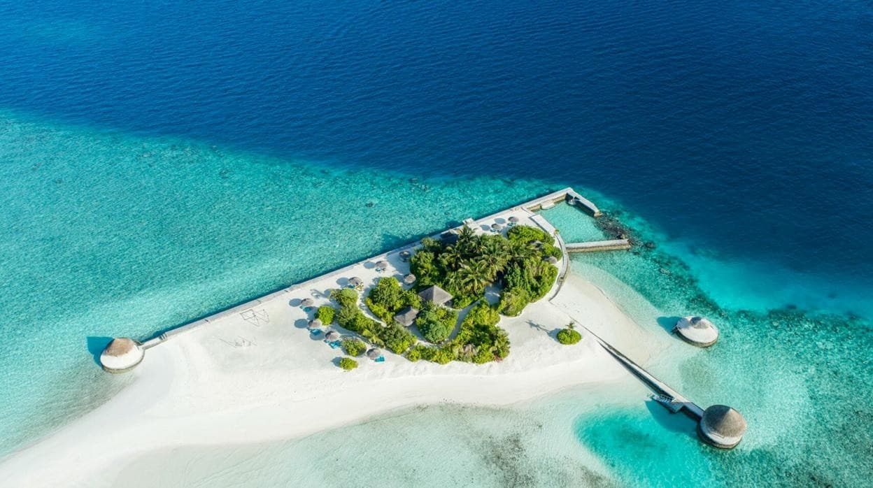 Una de las islas hotel de Maldivas