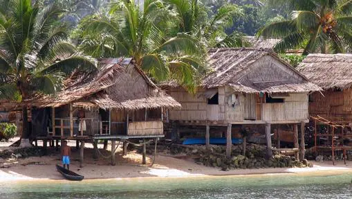 Casas tradicionales en isla Malaita