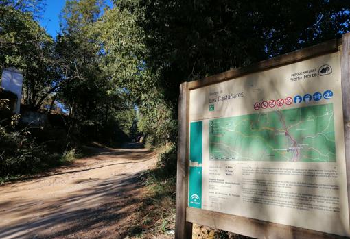 Comienzo del Sendero de Los Castañares.