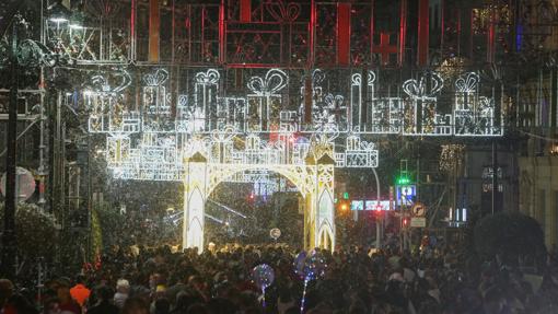 Encendido de las luces de Navidad en Vigo, con once millones de bombillas