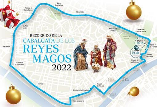 Plano recorrido cabalgata de Reyes Magos de Sevilla