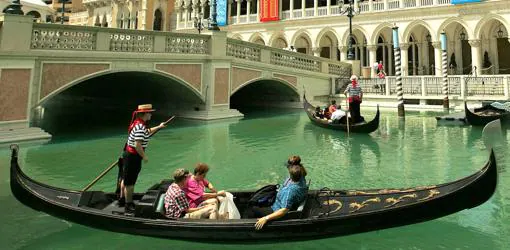 Reproducción de un canal de Venecia en Macao