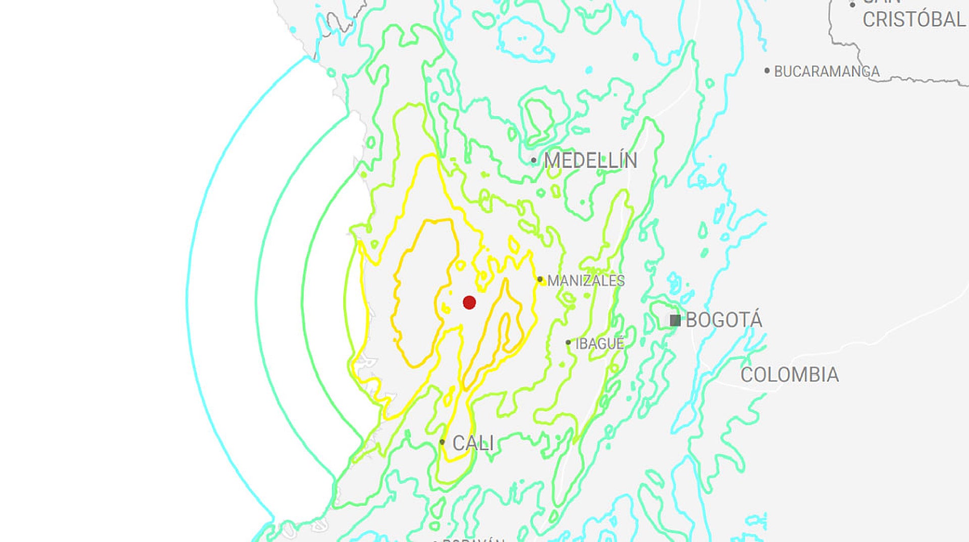 Mapas y gráficos del terremoto en Colombia